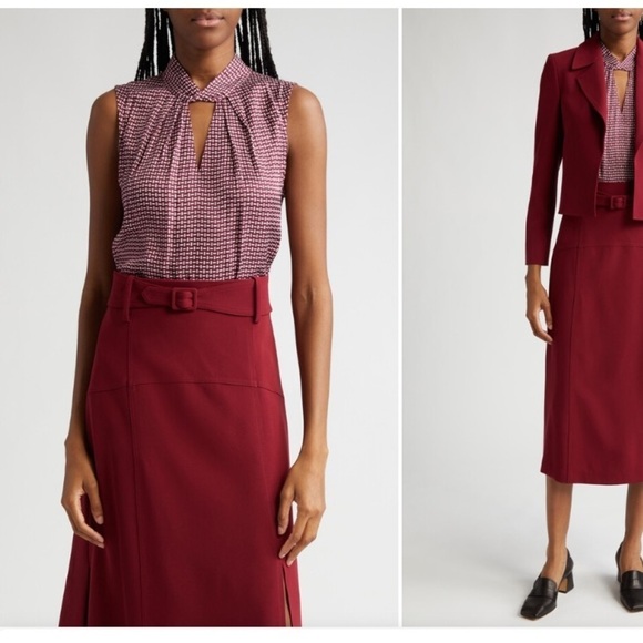 Judith & Charles Women’s Sleeveless Blouse Mathys Geo Print Plum New size 0-2 - Picture 3 of 12